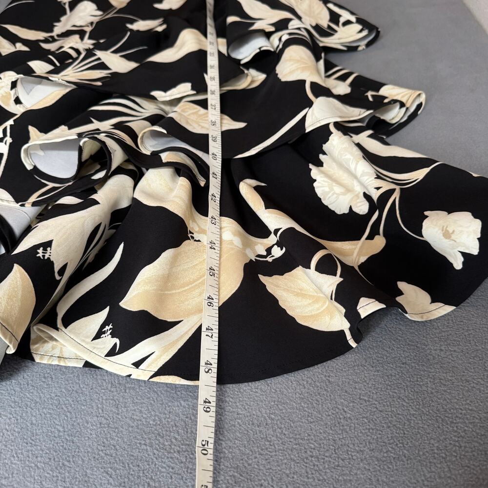 Chelsea 28 Print Tiered Ruffle Sleeveless Midi Dress Women S Black Plunge V Neck - Picture 11 of 14